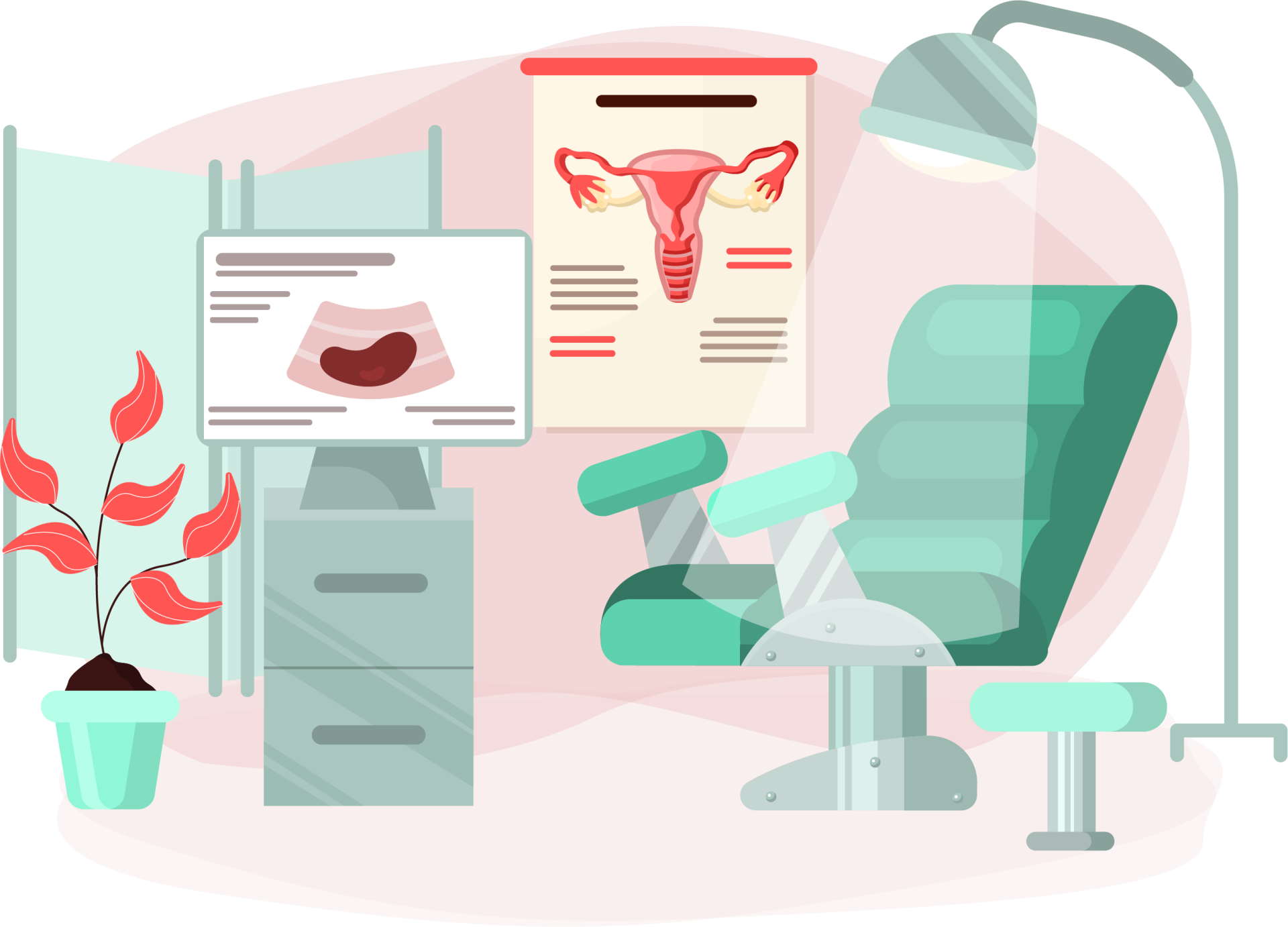 Nőgyógyászati rendelő, vizsgálat, ultrahang